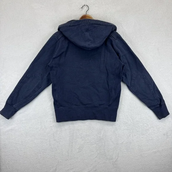 American Giant Hoodie Mens Small Navy‎ Full Zip Heavyweight Cotton Made in USA - Picture 6 of 7